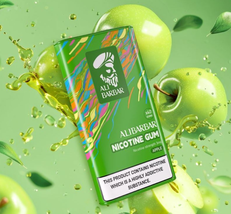 Alibarbar nikotīna ko&scaron;ļājamā gumija ābolu gar&scaron;ā: Lieliska alternatīva elektronisko cigare&scaron;u lietotājiem